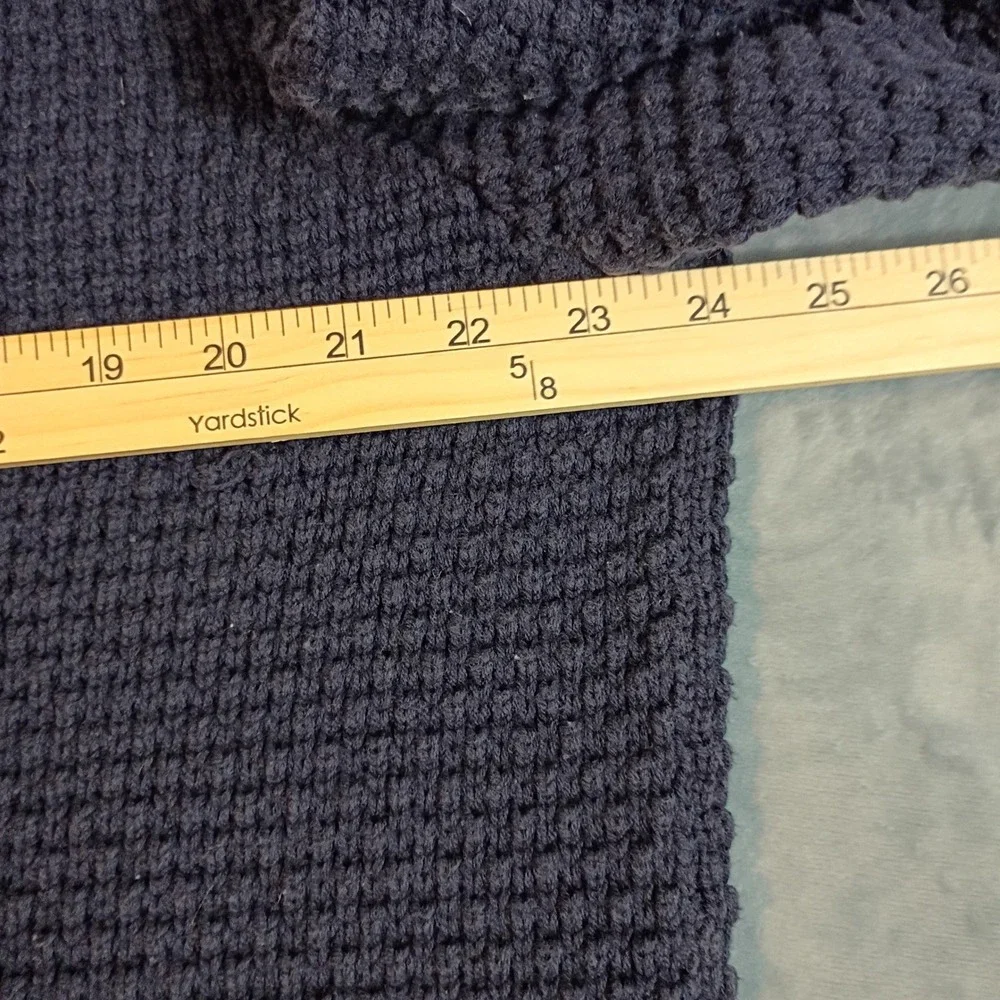 Old Navy Mens XL Navy Blue Cable Knit Waffle Textured Crewneck Sweater Pullover